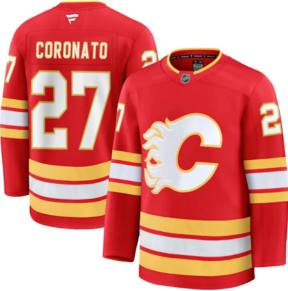 Pre-Order - Matt Coronato Autographed Calgary Flames Home Fanatics Premium Jersey