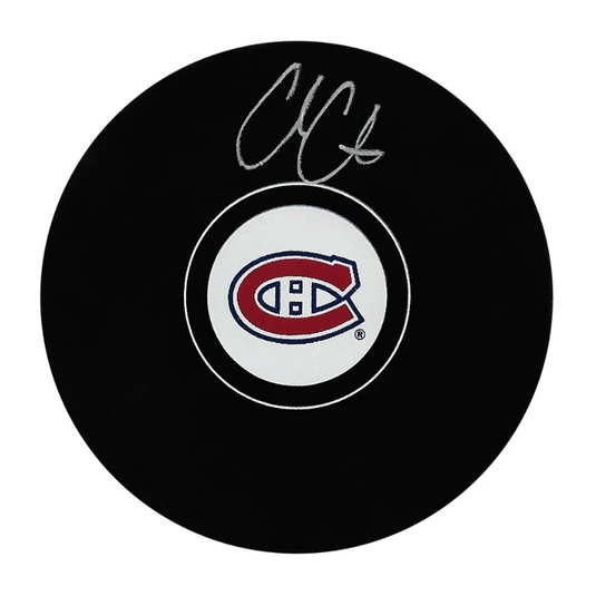 Cole Caufield Montreal Canadiens Autographed Hockey Puck
