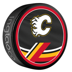 Pre-Order - Sean Monahan Autographed Calgary Flames Reverse Retro Hockey Puck