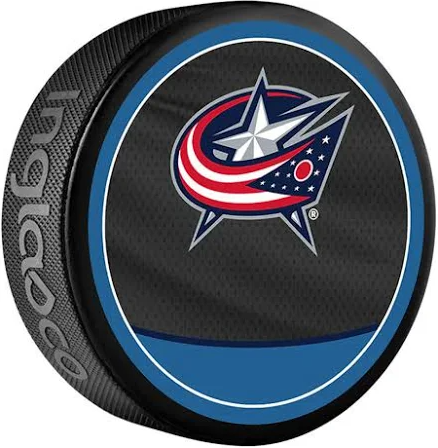 Pre-Order - Sean Monahan Autographed Columbus Blue Jackets Reverse Retro Hockey Puck