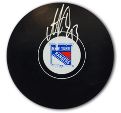 Mika Zibanejad Autographed New York Rangers Hockey Puck