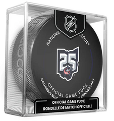 Columbus Blue Jackets NHL Inglasco 2025-26 25th Anniversary Officially Licensed Game Hockey Puck