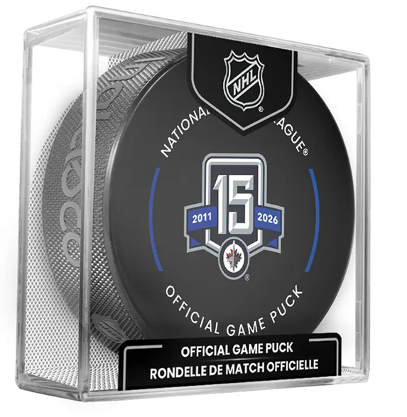 Winnipeg Jets NHL Inglasco 2025-26 15th Anniversary Officially Licensed Game Hockey Puck