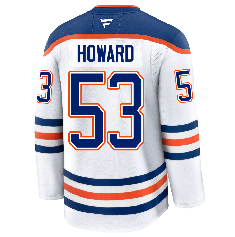 Pre-Order - Isaac Howard Autographed Edmonton Oilers Away Fanatics Premium Jersey