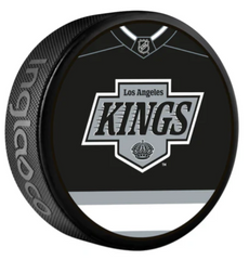 Pre-Order - Brandt Clarke Autographed Los Angles Kings Jersey Design Hockey Puck