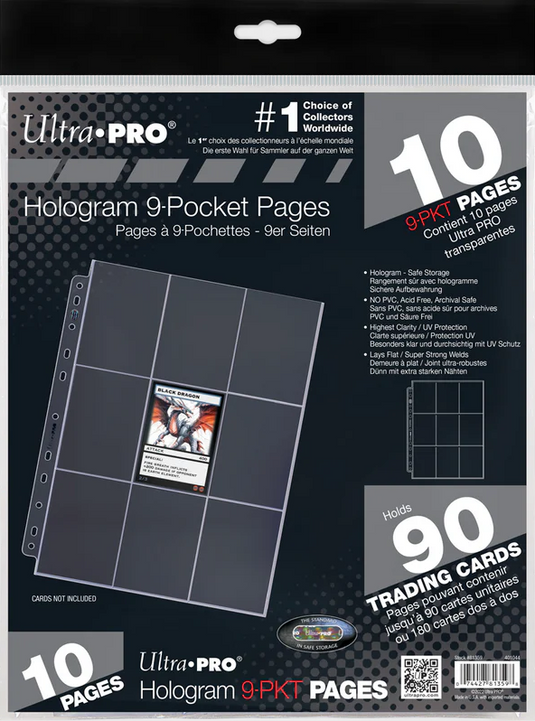 Ultra Pro Platinum Series 9-Pocket 11-Hole Punch Pages (10ct) for Standard Size Cards