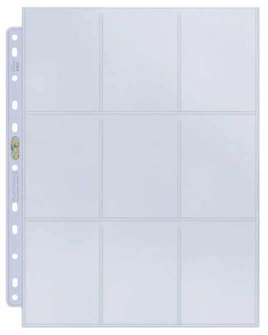 Ultra Pro Platinum Series 9-Pocket 11-Hole Punch Pages (10ct) for Standard Size Cards