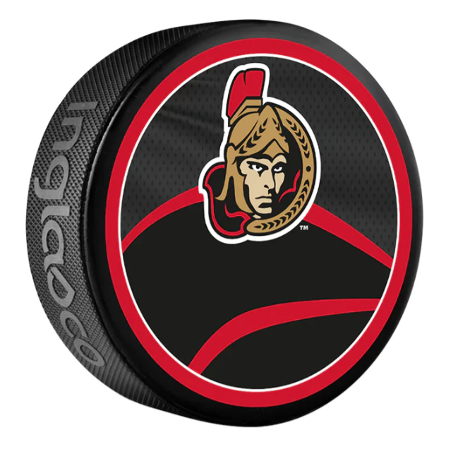 Pre-Order - Linus Ullmark Autographed Ottawa Senators Reverse Retro Hockey Puck