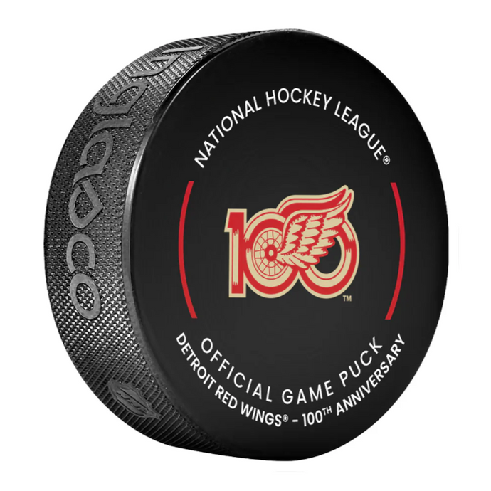 Pre-Order - Dylan Larkin - Autographed Detroit Red Wings 100th Year Official Hockey Puck