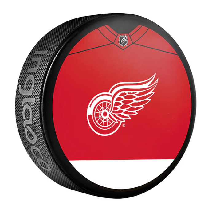 Pre-Order - Dylan Larkin - Autographed Detroit Red Wings Jersey Design Hockey Puck