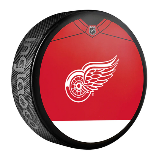Pre-Order - Dylan Larkin - Autographed Detroit Red Wings Jersey Design Hockey Puck