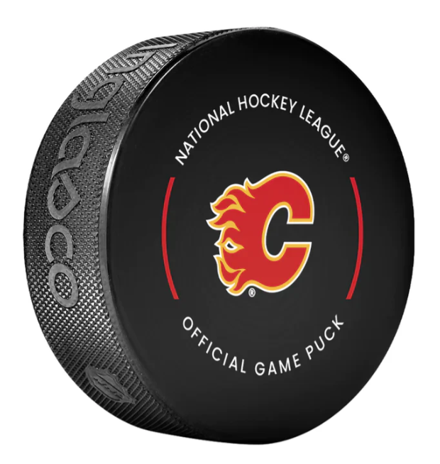 Pre-Order - Dustin Wolf Autographed Calgary Flames Official Hockey Puck