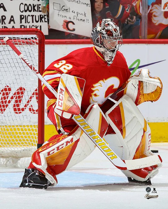 Pre-Order - Dustin Wolf Autographed Calgary Flames Home 8x10 Photo