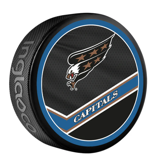 Pre-Order - John Carlson - Autographed Washington Capitals Reverse Retro Hockey Puck