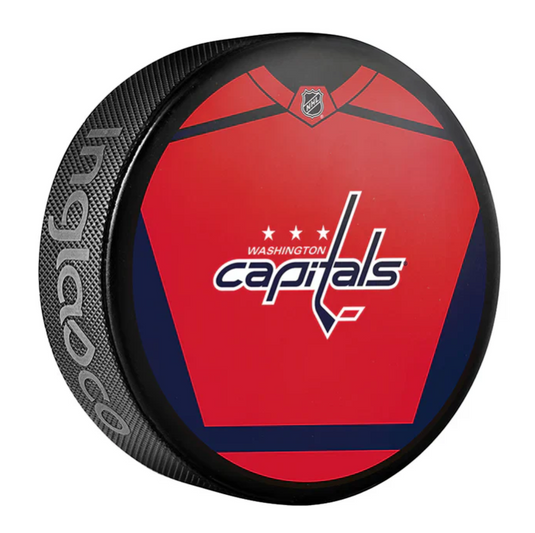 Pre-Order - John Carlson - Autographed Washington Capitals Jersey Design Hockey Puck