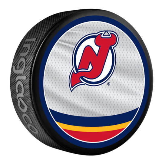 Pre-Order - Dougie Hamilton Autographed New Jersey Devils Reverse Retro Hockey Puck