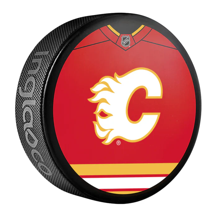 Pre-Order - Dougie Hamilton Autographed Calgary Flames Jersey Collector Hockey Puck