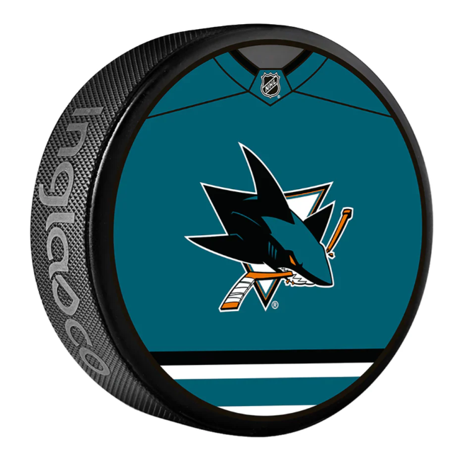 Pre-Order - William Eklund - Autographed San Jose Sharks Jersey Design Hockey Puck