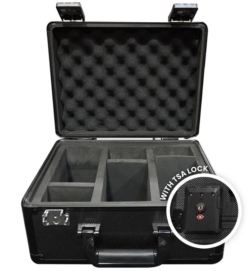 Load image into Gallery viewer, EVORETRO Aluminum Graded Card Storage Box, TSA Lock Gray - 3 Rows - 90 Cards
