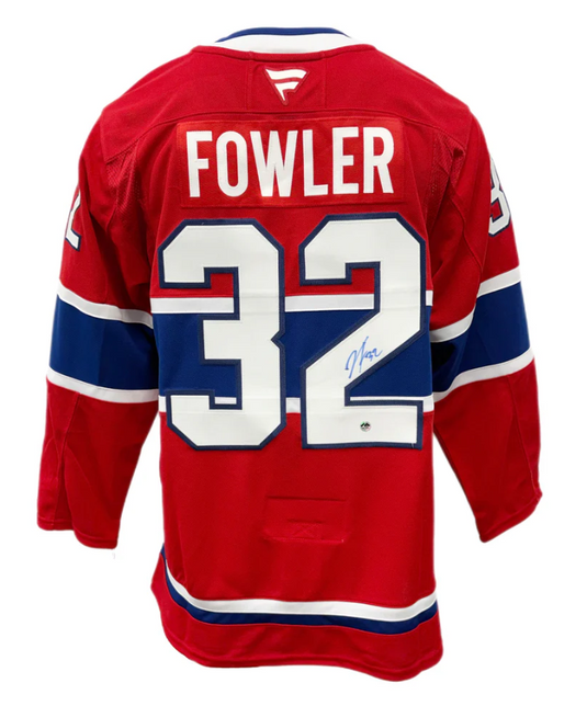 Jacob Fowler Autographed Montreal Canadiens Home Fanatics Premium Jersey