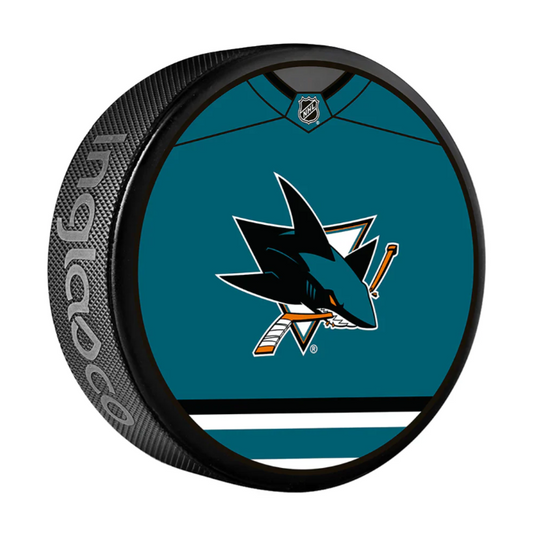 Pre-Order - Yaroslav Askarov Autographed San Jose Sharks Jersey Design Hockey Puck