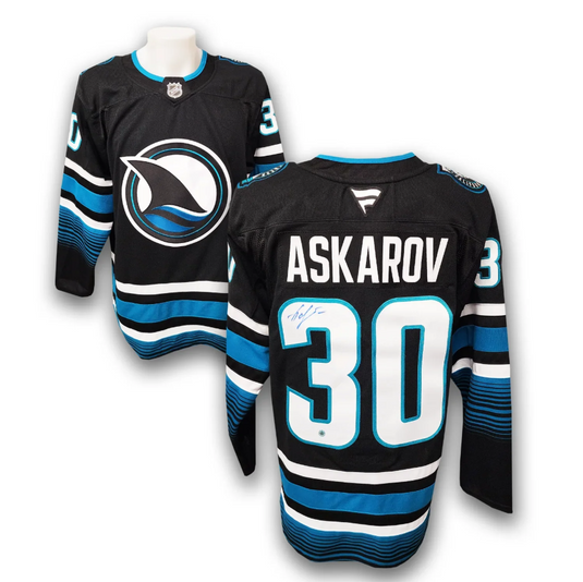 Pre-Order - Yaroslav Askarov Autographed San Jose Sharks Alternate Fanatics Premium Jersey