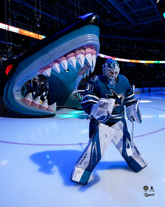 Pre-Order - Yaroslav Askarov Autographed San Jose Sharks Entrance 8x10 Photo