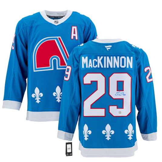 Nathan Mackinnon Signed Colorado Avalanche Heritage Fanatics Premium Jersey