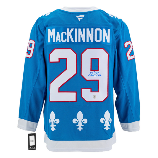 Nathan Mackinnon Signed Colorado Avalanche Heritage Fanatics Premium Jersey