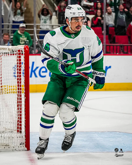 Pre-Order - Seth Jarvis - Autographed Carolina Hurricanes Heritage Uniform 8x10 Photo