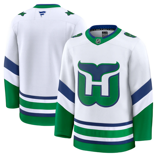 Pre-Order - Seth Jarvis - Autographed Carolina Hurricanes Fanatics Premium White Whalers Jersey