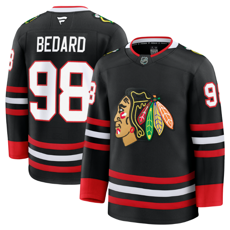Load image into Gallery viewer, Connor Bedard Chicago Blackhawks Fanatics Alternate Premium Player Jersey – Black
