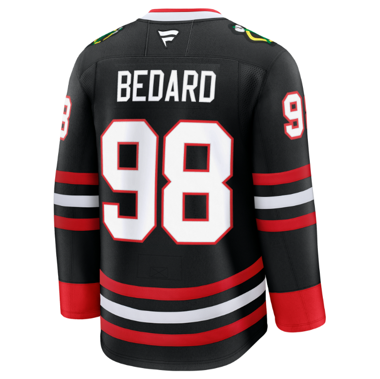 Load image into Gallery viewer, Connor Bedard Chicago Blackhawks Fanatics Alternate Premium Player Jersey – Black
