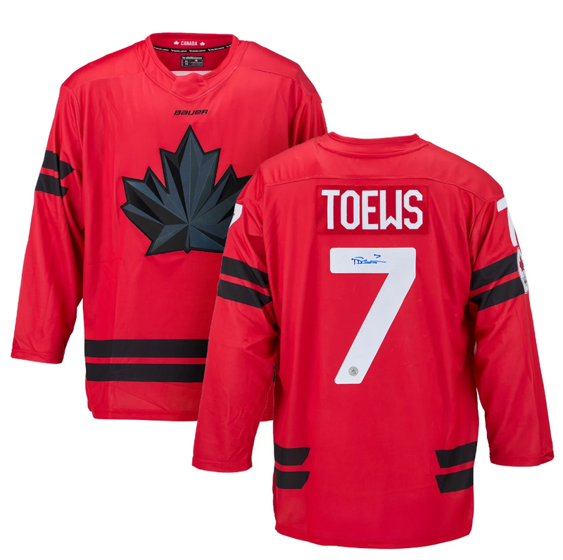 Load image into Gallery viewer, Devon Toews - Autographed Bauer 2026 Olympics Team Canada Replica Red Jersey
