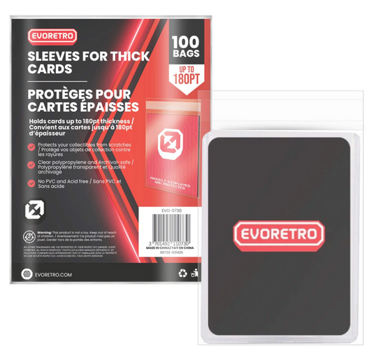 Large Card Sleeves – Fits Thick Cards Up to 180pt (Pack of 100)