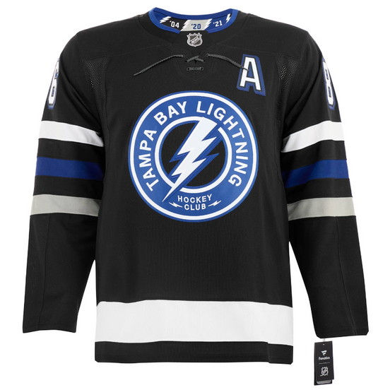 Nikita Kucherov Signed Tampa Bay Lightning Alt Black Fanatics Premium Jersey
