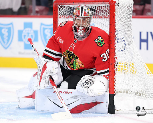 Pre-Order - Spencer Knight Autographed Chicago Blackhawks Home Horizontal 8x10 Photo