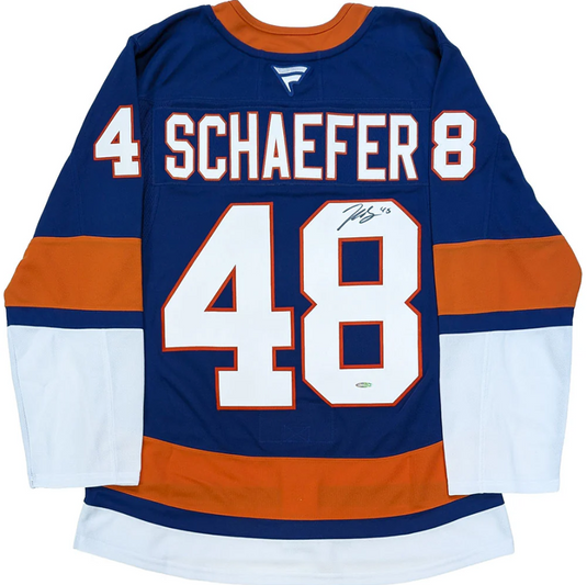 Matthew Schaefer Autographed New York Islanders Fanatics Premium Jersey