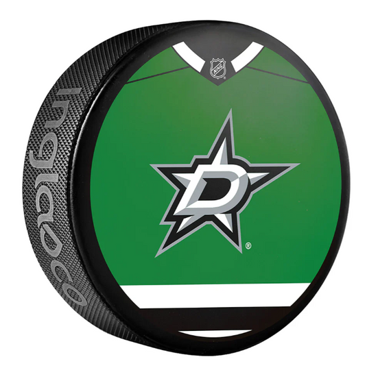 Pre-Order - Logan Stankoven Autographed Dallas Stars Jersey Design Hockey Puck
