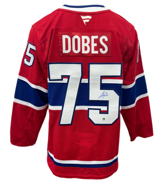 Jakub Dobes Autographed Montreal Canadiens Fanatics Premium Home Jersey