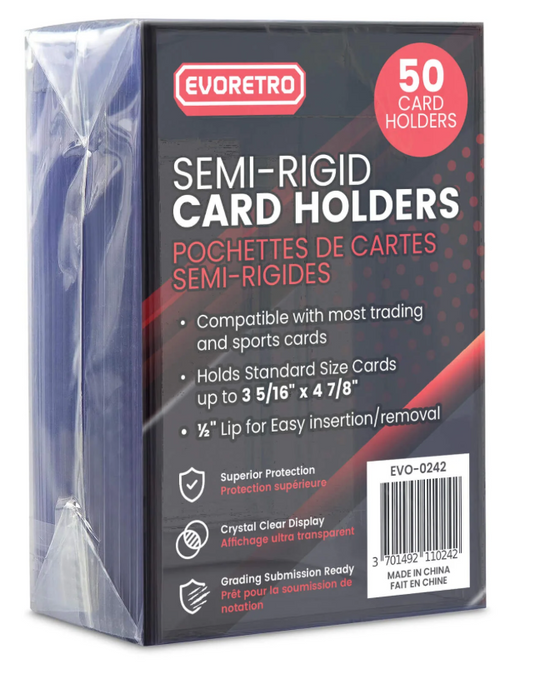 EVORETRO Semi-Rigid Card Holders - Grading 3 5/16” × 4 7/8” × 1