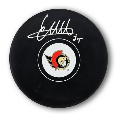 Linus Ullmark Autographed Ottawa Senators Souvenir Puck