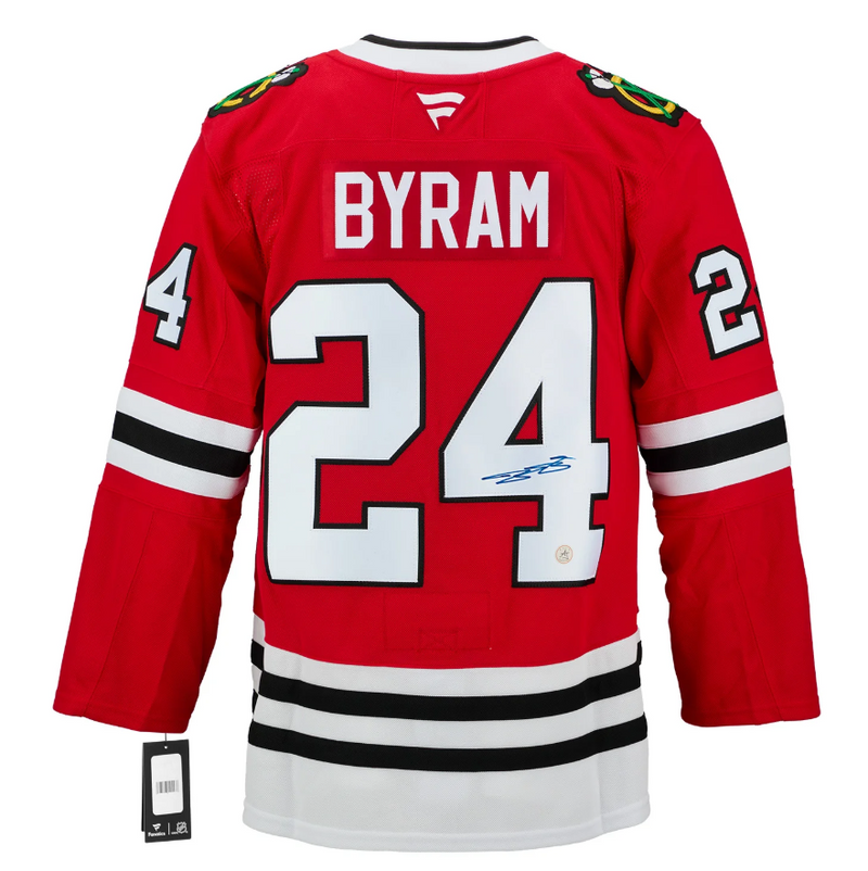 Load image into Gallery viewer, Bowen Byram Autographed Chicago Blackhawks Fanatics Premium Jersey
