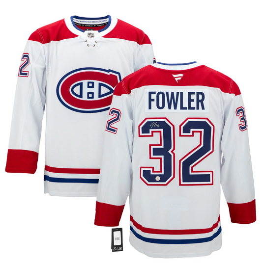 Jacob Fowler Autographed Montreal Canadiens White Fanatics Premium Jersey