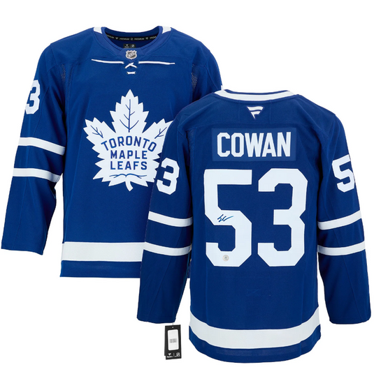 Easton Cowan Autographed Toronto Maple Leafs Home Fanatics Premium Jersey