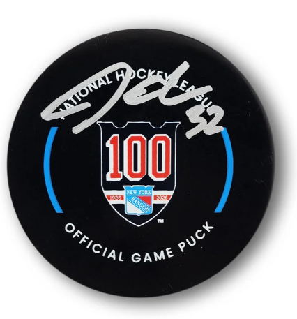 Jonathan Quick Autographed New York Rangers 100th Anniversary Official Game Puck