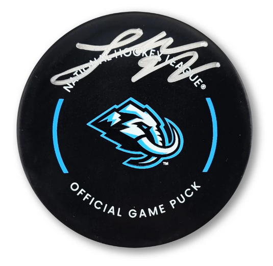 Logan Cooley Autographed Utah Mammoth Official Game Puck