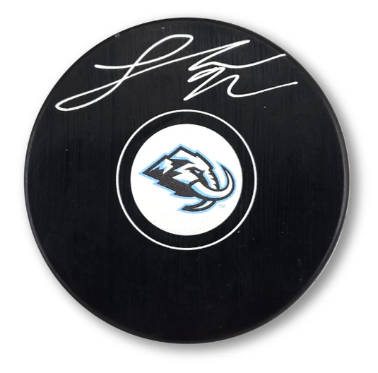 Logan Cooley Autographed Utah Mammoth Hockey Puck