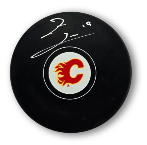 Zayne Parekh Autographed Calgary Flames Hockey Puck