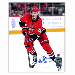 Sebastian Aho Autographed Carolina Hurricanes Home Red 8x10 Photo